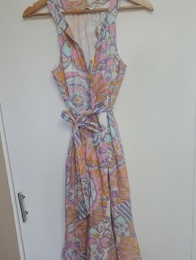 Trina Turk Multicolor Floral Maxi Dress in Pink, Mint & Gold